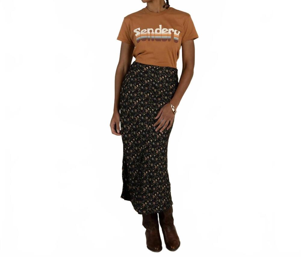 NEW SENDERO PROVISIONS CO. pearla slip skirt in black floral